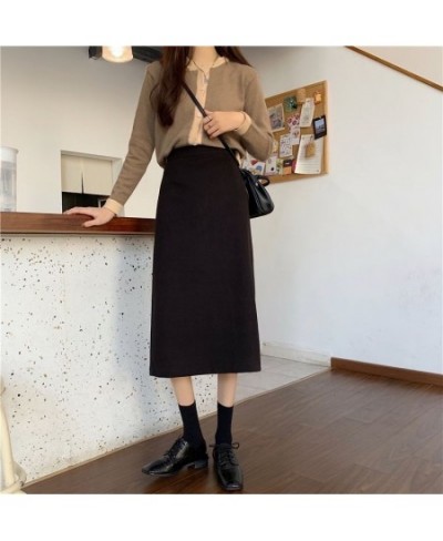 Skirts Women Simple Casual Empire Lady Fashion Style Streetwear Split Midi Bottom Students Spring Female Popular Chic Ins $27...