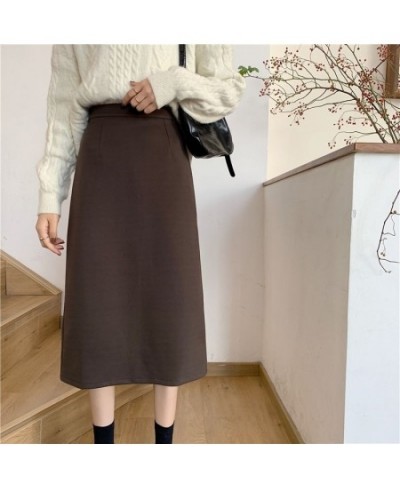 Skirts Women Simple Casual Empire Lady Fashion Style Streetwear Split Midi Bottom Students Spring Female Popular Chic Ins $27...