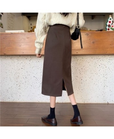 Skirts Women Simple Casual Empire Lady Fashion Style Streetwear Split Midi Bottom Students Spring Female Popular Chic Ins $27...