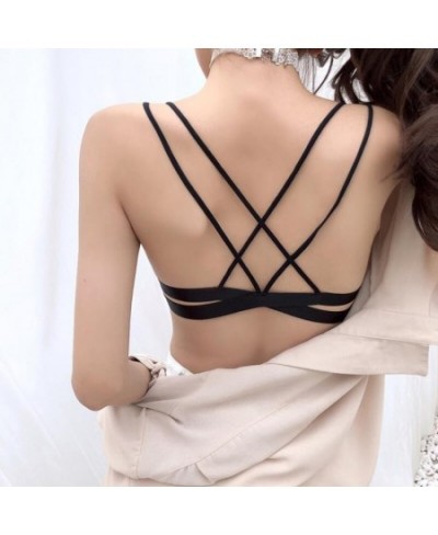 Women Back Beautify Bras Push Up Bra Deep V Lingerie Solid Color Seamless Wire Bralette Front Closure Underwear Sexy Tube Top...