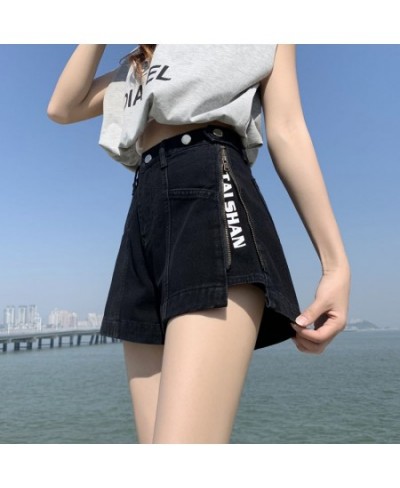 2023 Summer Cotton Loose Slim Denim Women Shorts Jeansr Zipper Female Style Wide Leg Hot High Waist Short Pants $29.91 - Jeans