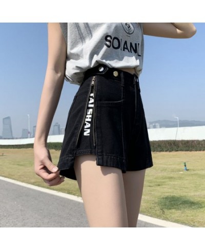 2023 Summer Cotton Loose Slim Denim Women Shorts Jeansr Zipper Female Style Wide Leg Hot High Waist Short Pants $29.91 - Jeans