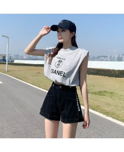 2023 Summer Cotton Loose Slim Denim Women Shorts Jeansr Zipper Female Style Wide Leg Hot High Waist Short Pants $29.91 - Jeans