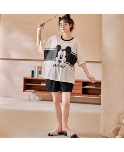 2022 New Summer Pajamas Womens Short-Sleeved Shorts Girls' Pullover Ins Mickey Mouse Two-Piece Korean-Style Homewear Suit $41...