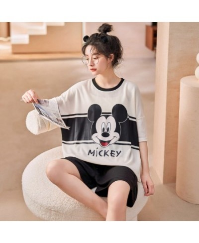 2022 New Summer Pajamas Womens Short-Sleeved Shorts Girls' Pullover Ins Mickey Mouse Two-Piece Korean-Style Homewear Suit $41...