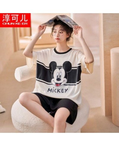 2022 New Summer Pajamas Womens Short-Sleeved Shorts Girls' Pullover Ins Mickey Mouse Two-Piece Korean-Style Homewear Suit $41...