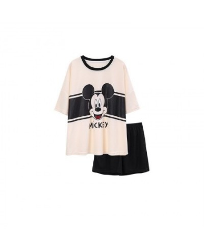 2022 New Summer Pajamas Womens Short-Sleeved Shorts Girls' Pullover Ins Mickey Mouse Two-Piece Korean-Style Homewear Suit $41...