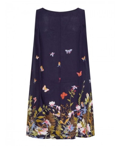 Plus Size Elegant Butterfly Print Summer Midi Dress Women Casual Sleeveless Pocket Front Loose Straight Tank Dress 7XL 8XL $4...