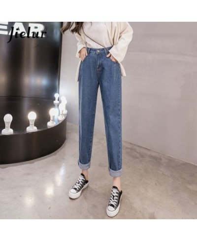 Fashion High Waist Harem Jeans Women Casual Female Denim Buttons Zipper Pocket Ladies Jeans S-5XL Size $60.62 - Jeans