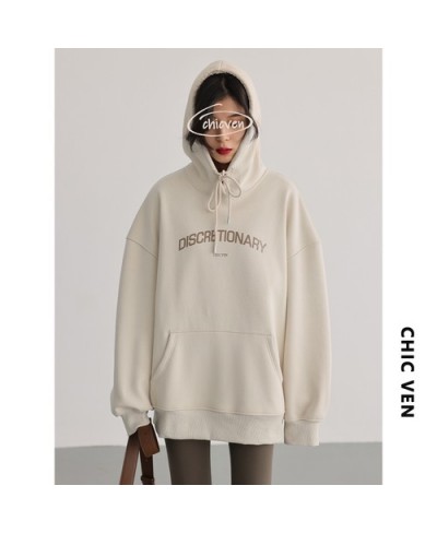 Women's Sweatshirts Solid Thick LOOSE Letter Print Hooded Plush Sweater Coat Streetwear Women Autumn Winter 2022 $102.38 - Ho...