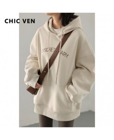 Women's Sweatshirts Solid Thick LOOSE Letter Print Hooded Plush Sweater Coat Streetwear Women Autumn Winter 2022 $102.38 - Ho...