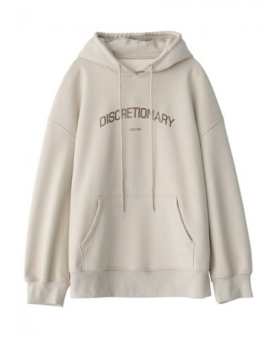 Women's Sweatshirts Solid Thick LOOSE Letter Print Hooded Plush Sweater Coat Streetwear Women Autumn Winter 2022 $102.38 - Ho...