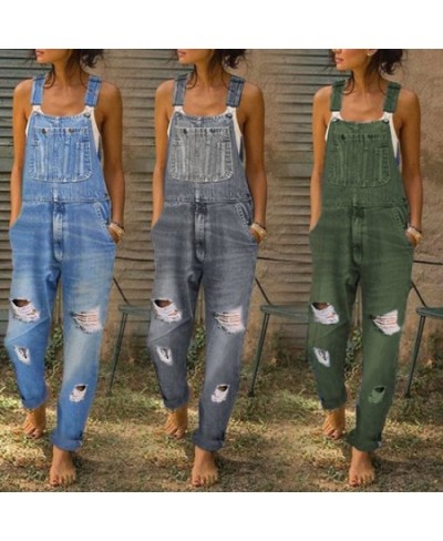 Suspenders Women's Jeans 2023 Jeans Jumpsuit Retro Simple Fragments Pants Women's Suspenders Women's Fashion Work Wear $57.72...