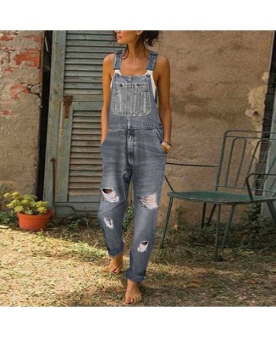 Suspenders Women's Jeans 2023 Jeans Jumpsuit Retro Simple Fragments Pants Women's Suspenders Women's Fashion Work Wear $57.72...