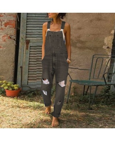 Suspenders Women's Jeans 2023 Jeans Jumpsuit Retro Simple Fragments Pants Women's Suspenders Women's Fashion Work Wear $57.72...