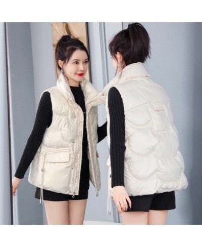 2022 Women's Vest Jacket Down Cotton Vest Autumn Winter Fashion Short Sleeveless Loose Female Waistcoat Casual Outerwear Top ...