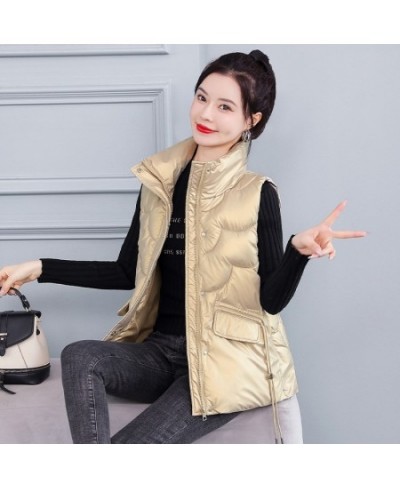 2022 Women's Vest Jacket Down Cotton Vest Autumn Winter Fashion Short Sleeveless Loose Female Waistcoat Casual Outerwear Top ...