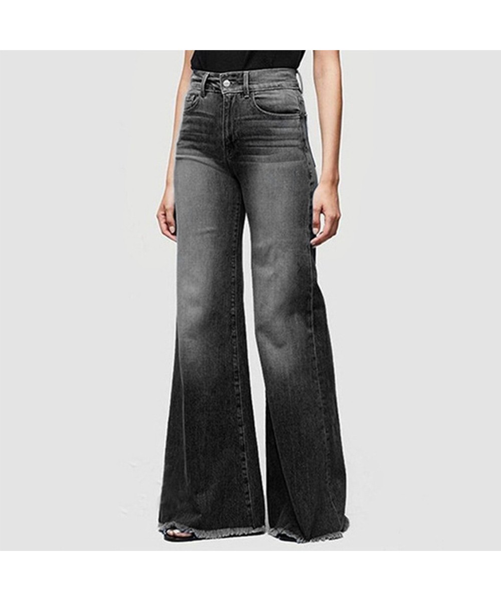 Flare Jeans Pants Women Vintage Denim Ladies Jeans Women High Waist Fashion Stretch Pocket Trousers Wide Leg Jeans $55.67 - J...