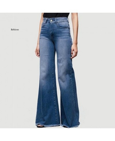 Flare Jeans Pants Women Vintage Denim Ladies Jeans Women High Waist Fashion Stretch Pocket Trousers Wide Leg Jeans $55.67 - J...