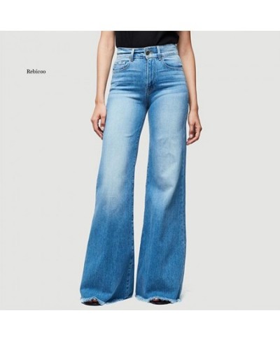 Flare Jeans Pants Women Vintage Denim Ladies Jeans Women High Waist Fashion Stretch Pocket Trousers Wide Leg Jeans $55.67 - J...