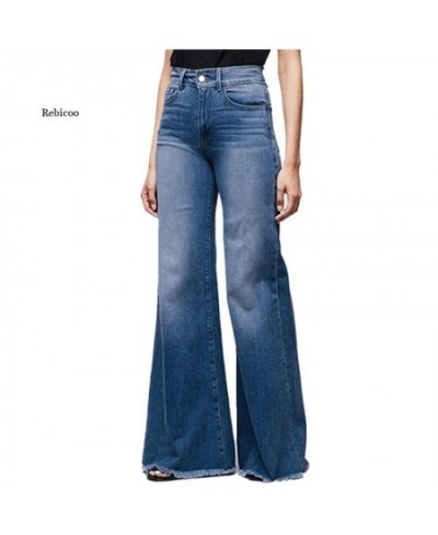 Flare Jeans Pants Women Vintage Denim Ladies Jeans Women High Waist Fashion Stretch Pocket Trousers Wide Leg Jeans $55.67 - J...