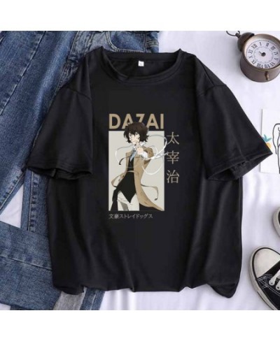 Bungo Stray Dogs Women Black T-shirt Osamu Dazai Nakajima Atsushi Short Sleeve White Graphic Tops Tee Drop Ship $21.99 - Tops...