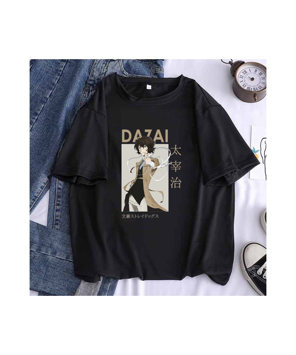 Bungo Stray Dogs Women Black T-shirt Osamu Dazai Nakajima Atsushi Short Sleeve White Graphic Tops Tee Drop Ship $21.99 - Tops...