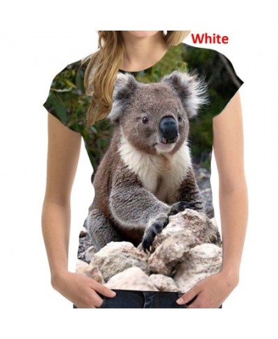 2022 Fashion Koala Bear 3D Printing T Shirt Animal Women Short Sleeve Round Neck T-shirt $26.01 - Women Tops