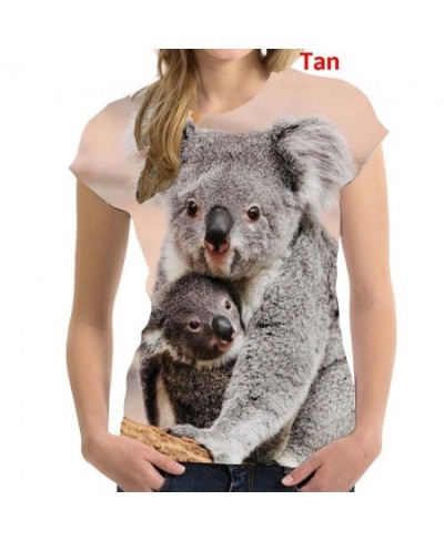 2022 Fashion Koala Bear 3D Printing T Shirt Animal Women Short Sleeve Round Neck T-shirt $26.01 - Women Tops