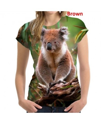 2022 Fashion Koala Bear 3D Printing T Shirt Animal Women Short Sleeve Round Neck T-shirt $26.01 - Women Tops