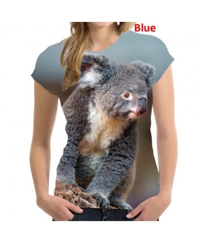 2022 Fashion Koala Bear 3D Printing T Shirt Animal Women Short Sleeve Round Neck T-shirt $26.01 - Women Tops