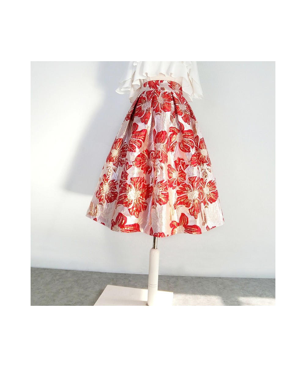 Spring 2023 New Retro Jacquard Embroidered Ball Gown Skirts Women High Waist Party Umbrella $114.85 - Skirts