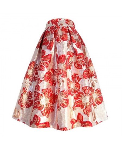 Spring 2023 New Retro Jacquard Embroidered Ball Gown Skirts Women High Waist Party Umbrella $114.85 - Skirts