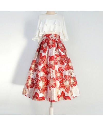 Spring 2023 New Retro Jacquard Embroidered Ball Gown Skirts Women High Waist Party Umbrella $114.85 - Skirts