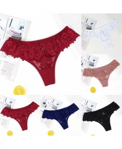 Underwear Thong Low Comfortable Lace Cotton Sexy Women's Crotch Waist Intimates Intimates Underwear Bra $22.40 - Underwear