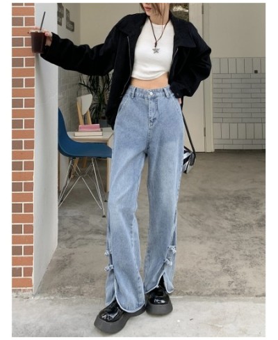 2023 Women Vintage Loose Jeans Solid Split Wide Leg Pants Y2K Clothes Ropa Mujer Denim Trousers Spring Jeans Pants Female 507...