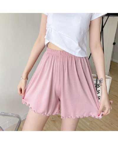 L-6XL Women Pajama Shorts Comfy Lounge Bottom Sleep Shorts Stretchy Pajama Bottoms Shorts with Ruffles Hem Plus Size $20.77 -...