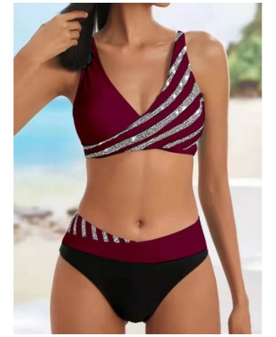 2022 New Women Sexy Stripe Bikini Female Summer Swimsuit Two Piece Bikini Set Beachwear Swim Suit Swimwear Brazil Bathing Sui...