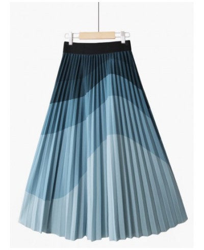 Fashion Gradient Pleated Skirt for Women 2023 Spring Summer Korean A Line High Waist Pleated Midi Long Skirt Female $37.60 - ...