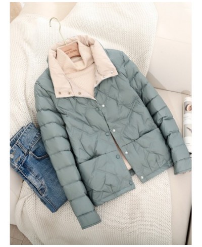 Autumn Winter Lightweight Down Jacket Women Long Sleeve Single-breasted White Duck Down Coat Fashion Female Short Parkas $87....