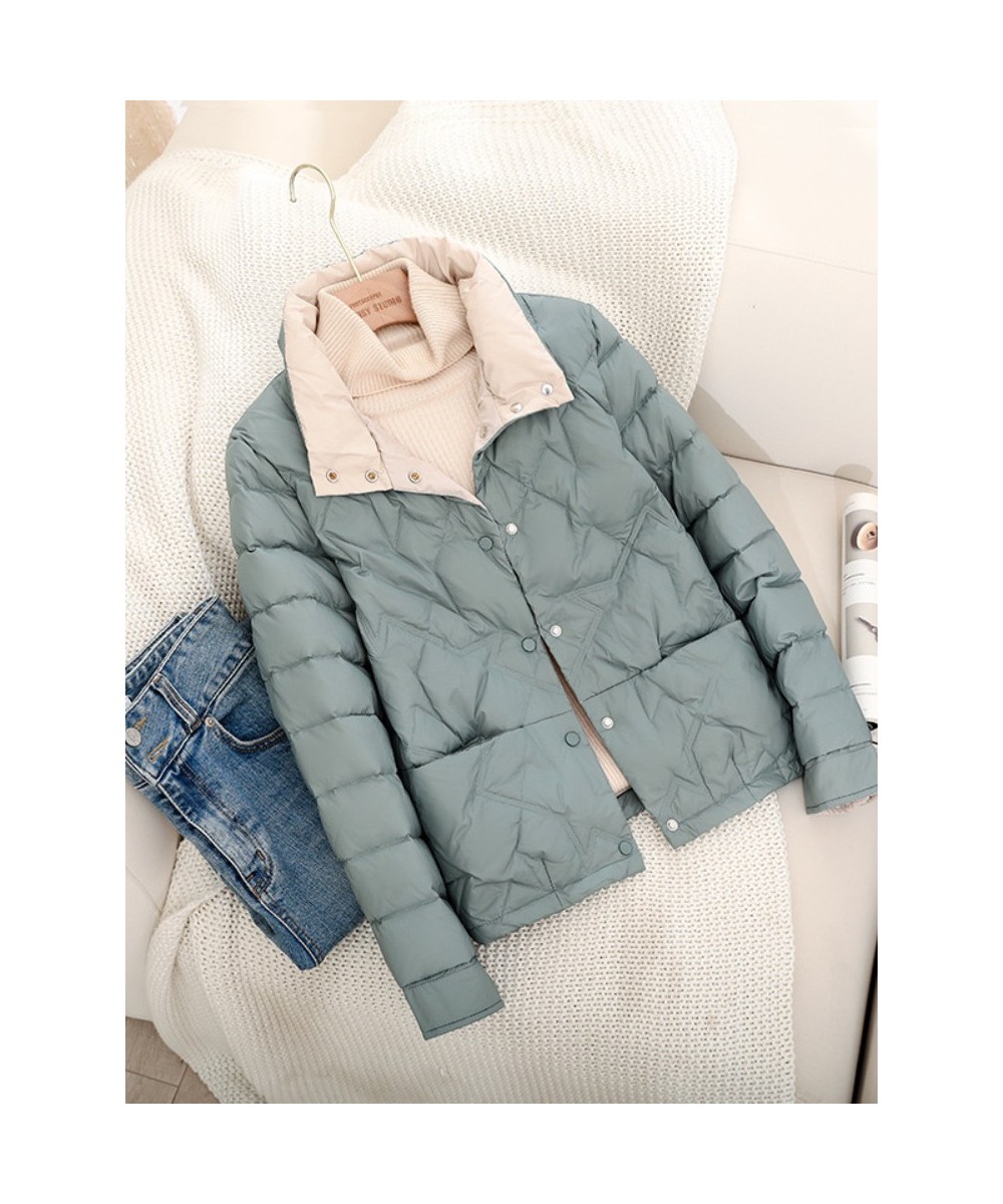 Autumn Winter Lightweight Down Jacket Women Long Sleeve Single-breasted White Duck Down Coat Fashion Female Short Parkas $87....