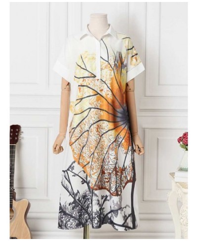 Formal Summer Dresses Woman 2023 Short Sleeve Shirt Dress Fashion OL Print Vestido Oversized Casual Solid Baggy Sundress $46....