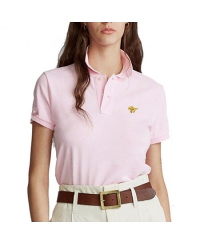 Women's Summer 100% Cotton Big-horse Short-Sleeved Casual Polos Top With Embroidery logo Golf polo Mujer Transport tops Tees ...