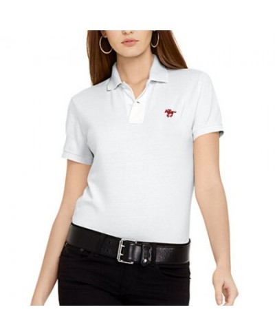 Women's Summer 100% Cotton Big-horse Short-Sleeved Casual Polos Top With Embroidery logo Golf polo Mujer Transport tops Tees ...