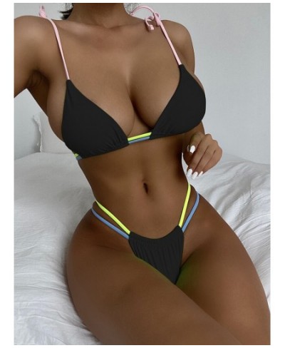 Solid Color Sexy Micro Mini Bikini Set Women's Swimsuit 2023 Push Up Swimwear Triangle String Biquini Bathing Suit for Women ...