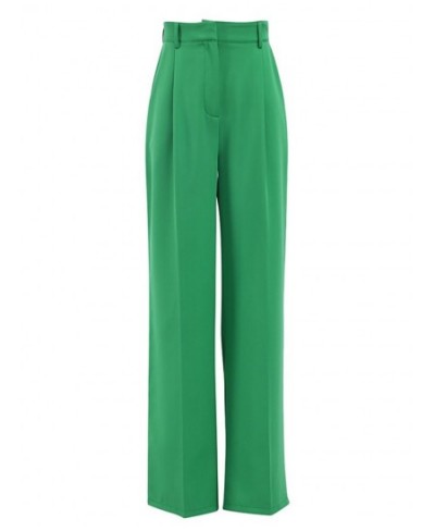 2022 Fashion Office Women Wide-Leg Pants Solid High Waist Loose Casual Pleated Spring New Floor-Length Loose Trousers $67.31 ...