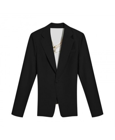 Asymmetric Blazer For Women Notched Collar Long Sleeve Backless Sequined Chains Designer Coats Female 2022 Fashion New $77.32...