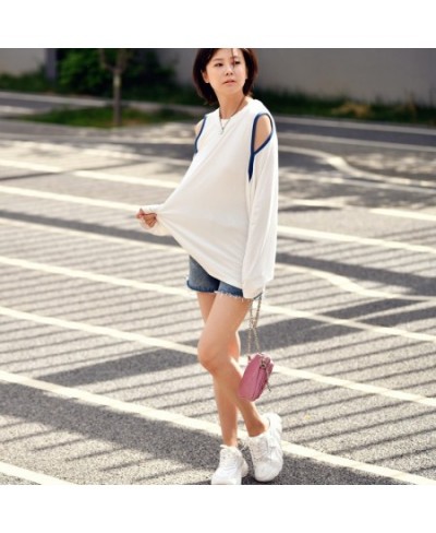 T8366C Korean version is fashionable and cool Shoulder hanging feeling slim and comfortable shading long sleeve T-shirt $48.9...