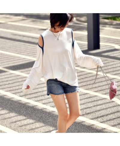 T8366C Korean version is fashionable and cool Shoulder hanging feeling slim and comfortable shading long sleeve T-shirt $48.9...