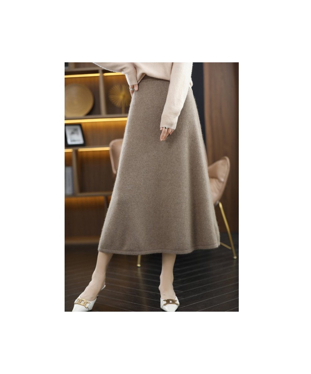 New 100% Pure Wool Knitted Skirt Women's Middle And Long High Waist Joker Hip A Step Skirt $62.66 - Skirts